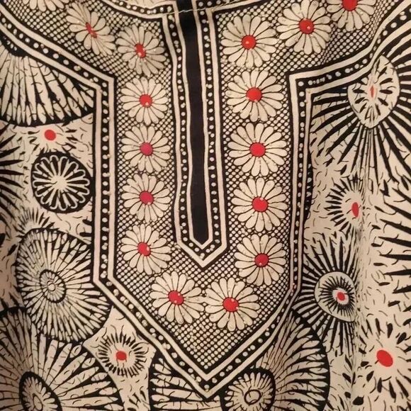 Soybury Women's White & Black Poly Caftan Swim Cover Up - Picture 12 of 13